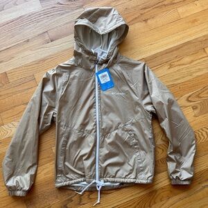 Columbia Light Brown Hooded Jacket fleece lined